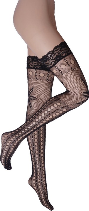 Image du produit Levee Star Bas jarretières résille, couleur 399 noir, taille 52-54 (52 - 54)