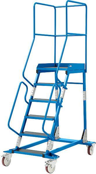 Produktbild eurokraft pro Mobile Podestleiter PREMIUM (Plattformleiter, 146 cm)