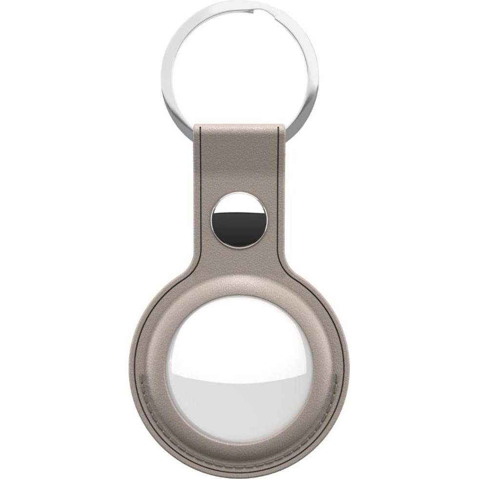 Keybudz Leather Keyring for AirTag 2-pack (Color: Sandy Beige), Tracker Zubehör, Beige