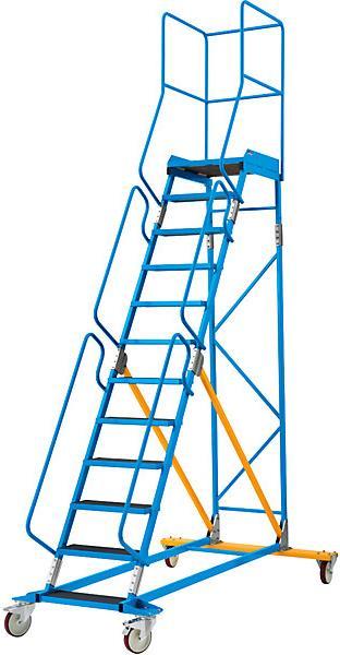 Produktbild eurokraft pro Mobile Podestleiter PREMIUM (Plattformleiter, 235 cm)