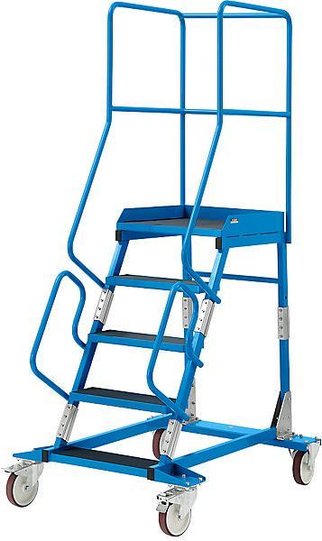 Produktbild eurokraft pro Mobile Podestleiter PREMIUM (Plattformleiter, 131 cm)