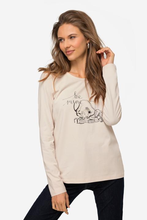 Immagine prodotto Laurasøn T-shirt con orso polare e regali, scollo a girocollo e maniche lunghe (L)