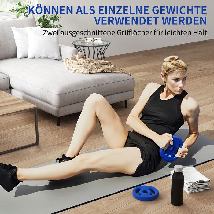 Produktbild Swisshandel24 2er-Set Hantelgewichte, 2 x 4 kg Gewichte, Hantelscheiben-Set, Gewichtsscheiben (2 x 4 kg)
