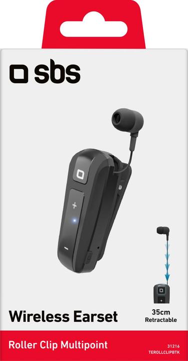 Image du produit SBS Ecouteurs intra-auriculaires avec clip à roulette (7 h, Sans fil)