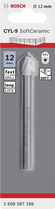Immagine prodotto Bosch Professional Zubehör Trapano per vetro e piastrelle 12 mm (12 mm)