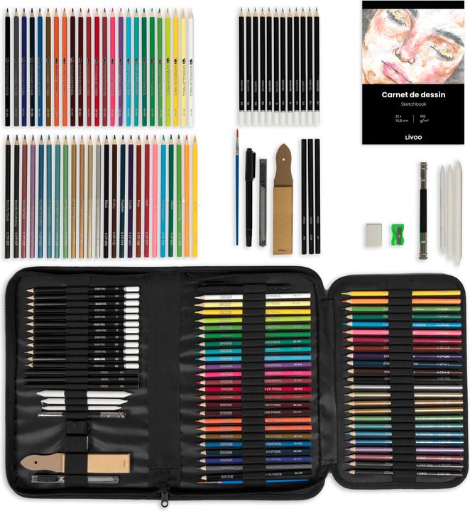 Image du produit Livoo Kit de dessin 74 accessoires