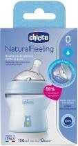 Productafbeelding Chicco Babyfles NATURAL FEELING PP Teat Silicone Slow Flow BLAUW 0m+ (150 ml)