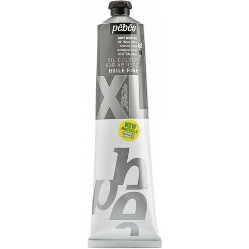Pebeo, Künstlerfarbe + Bastelfarbe, XL Feine Ölfarben (Neutralgrau, 200 ml)