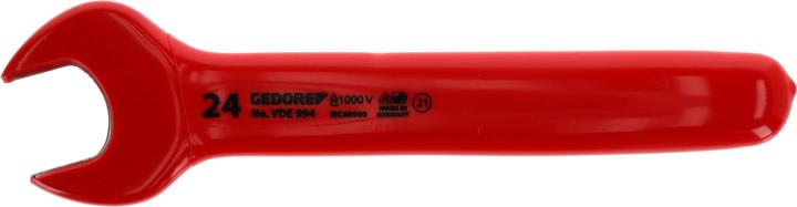 Produktbild Gedore VDE-Einmaulschlüssel, 24 mm, Hochwertiger Vanadium-Stahl, Nach EN 60900/IEC 60900 (24 mm)