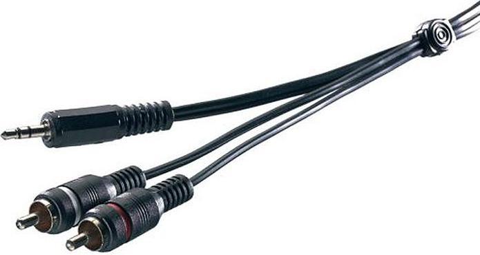 Actual product image Vivanco 3.5mm stereo jack - 2x RCA connection cable (5 m, 3.5mm jack (AUX), Cinch)