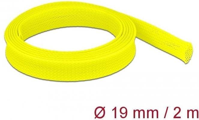 Produktbild Delock Geflechtschlauch dehnbar 2 m x 19 mm gelb (Kabelschlauch, 200 cm)