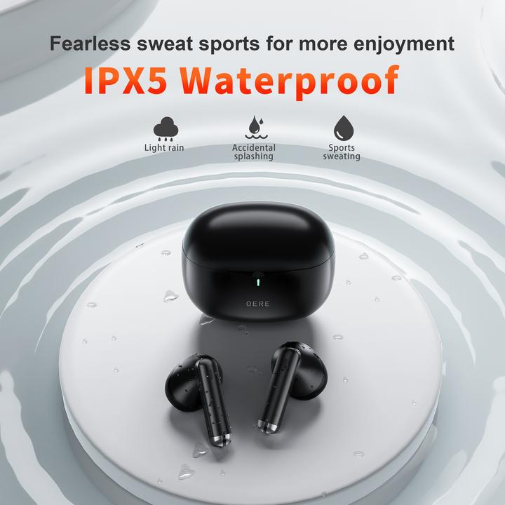 Produktbild Qere E28 Kabellose Bluetooth 5.3 Kopfhörer In-Ear HIFI mit Nois cancellation, IPX5 & Touch Control (Aktive Geräuschunterdrückung, 20 h, Kabellos)