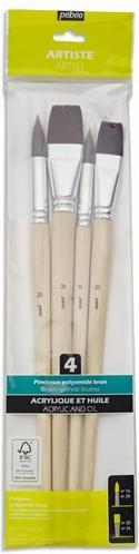 Produktbild Pebeo 4 Flache + runde ML-Pinsel Polybr
