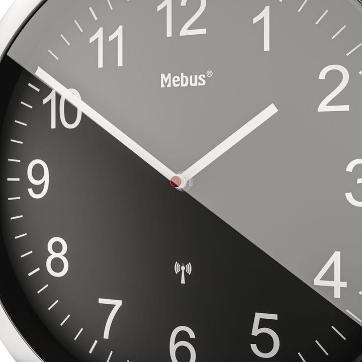 Actual product image Mebus 19812 Radio-controlled wall clock black/silver