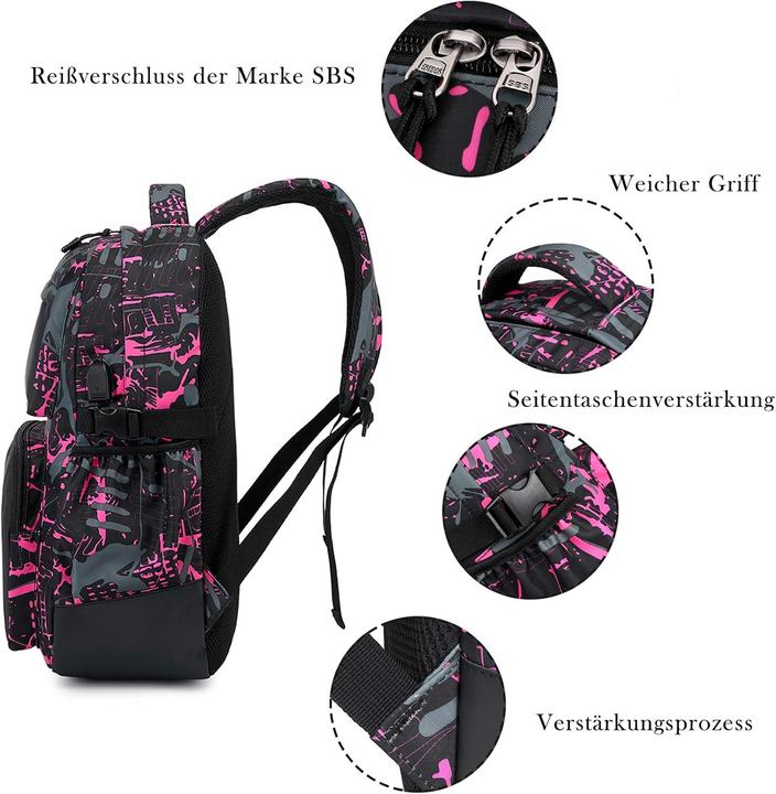 Produktbild Asge Rucksack für Teenager mit Reflektoren