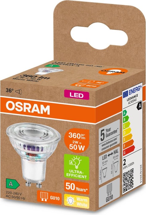 Produktbild Osram Reflektorlampe (GU10, 2 W, 360 lm, 1 x, A)