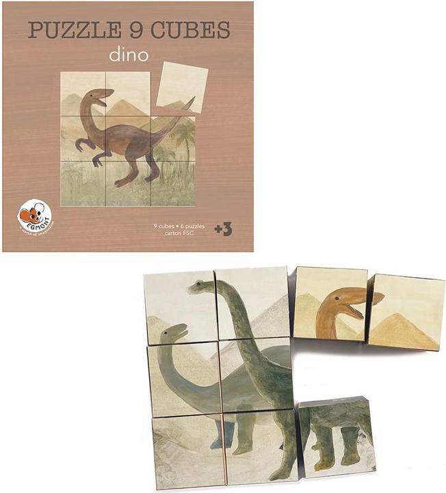 Actual product image Egmont Dino cube puzzle (9 pieces)