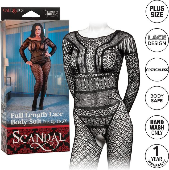 Image du produit CalExotics Scandal® Plus Size Combinaison de corps en dentelle pleine longueur (XL, XXL)