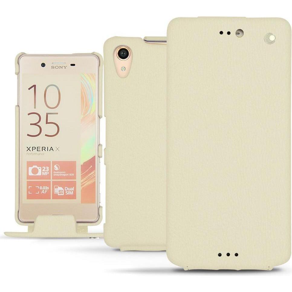 Noreve Lederschutzhülle vertikal (Sony Xperia X Performance), Smartphone Hülle, Weiss