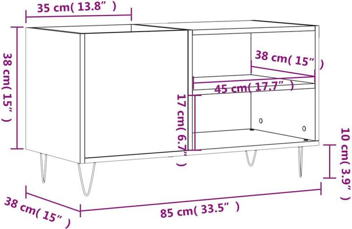Actual product image vidaXL Plattenschrank Hochglanz-Weiss 85x38x48 cm Holzwerkstoff