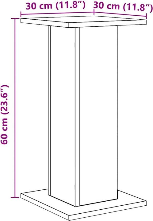 Actual product image vidaXL Speaker stand 2 pcs. 30 x 30 x 60 cm (1 pair, Stand, Not movable)