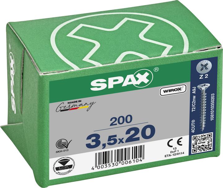 Produktbild Spax Senkmultikopf Kreuzschlitz Z2 Vollgewinde Wirox (200 Schrauben pro Stück)