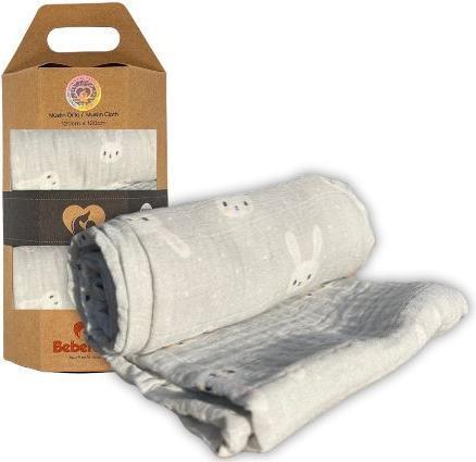 Image du produit Beberotti Couverture d'emmaillotage en mousseline biologique Rabbit 120120 cm (120 cm, 120 cm)