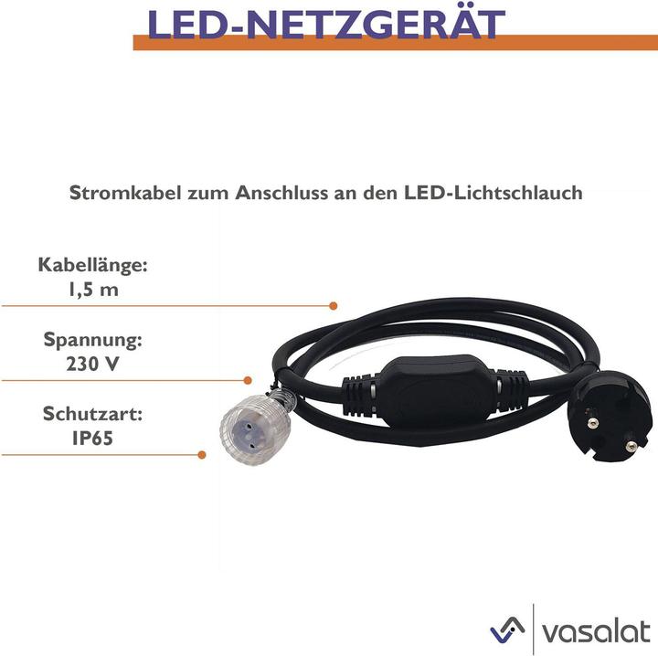 Produktbild LED 'S WORK Schlauch 50m Lichtschlauch 370W 40000lm, 5000k + 230V Stromkabel (40000 lm)