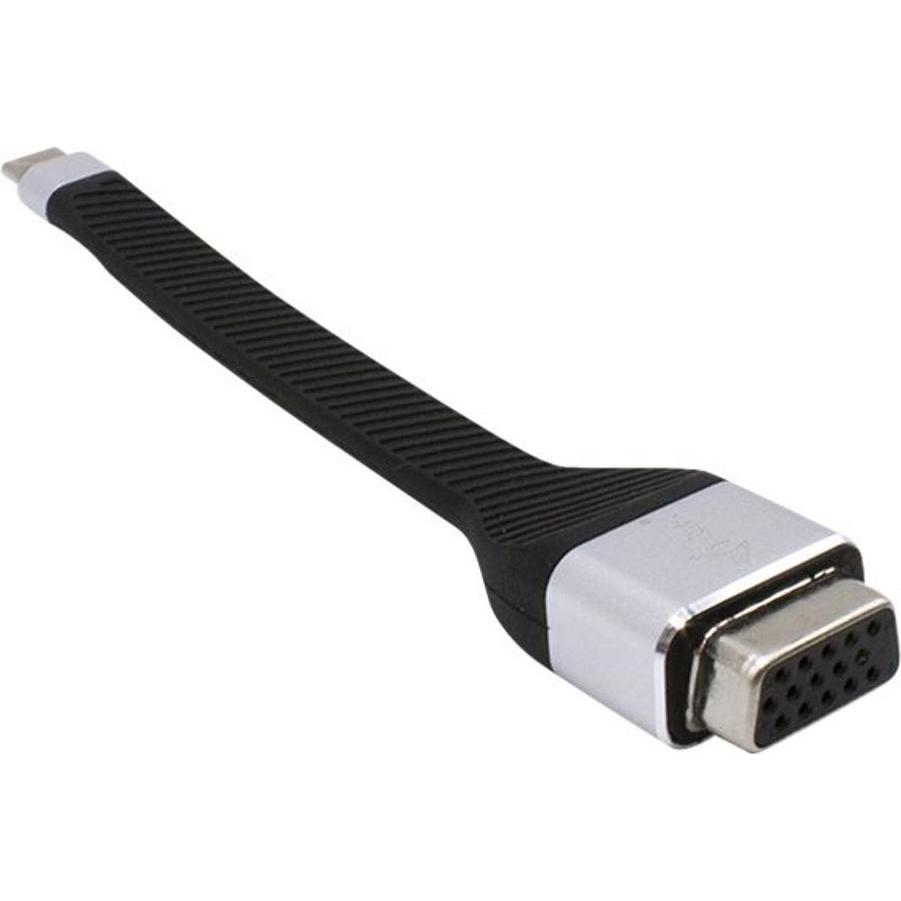 i-tec USB-C zu (VGA, 13 cm), Data + Video Adapter, Schwarz, Silber