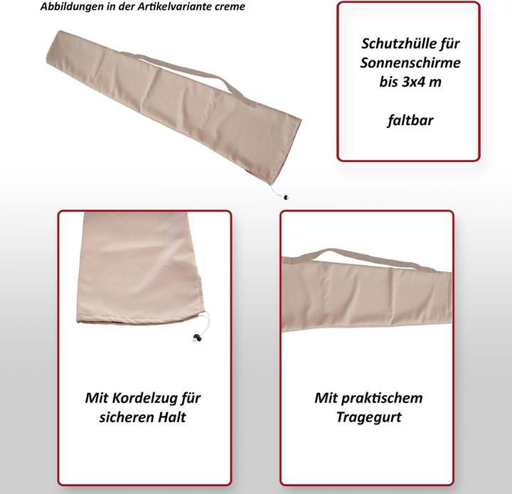 Actual product image Swisshandel24 Protective cover for parasol up to 3x4m, cover cover with drawstring anthracite
