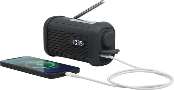 Immagine prodotto Muse Radio solare portatile con manovella e torcia elettrica (AM, FM, Bluetooth, NFC)