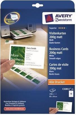Actual product image Avery Superior Business Cards (200 g/m², A4)