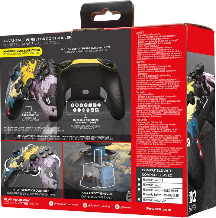 Productafbeelding PowerA Advantage Wireless Controller -Pokemon Mega Evolutions (Switch, Switch Lite, Switch OLED)