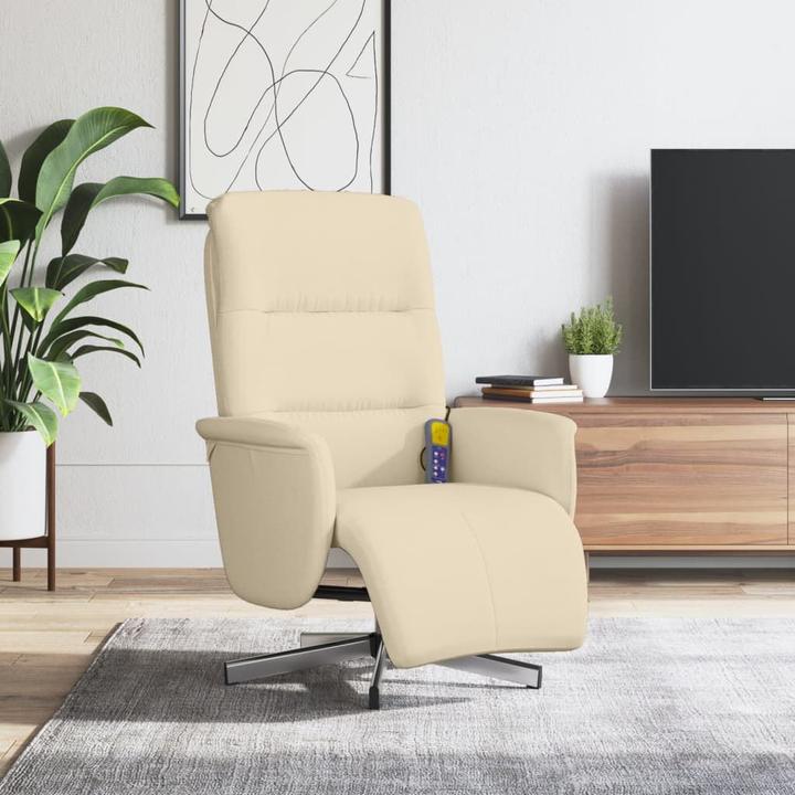 Immagine prodotto VidaXL Sedia da massaggio con poggiapiedi in tessuto color crema, colore
