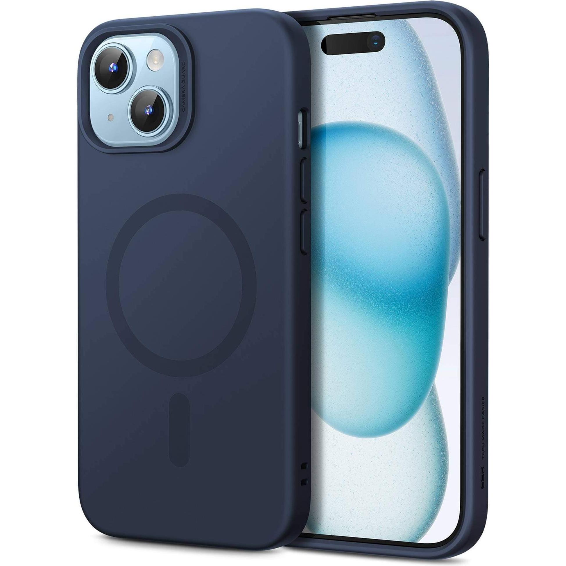 ESR Cloud Soft HaloLock Case (Apple iPhone 15), Smartphone Hülle, Blau