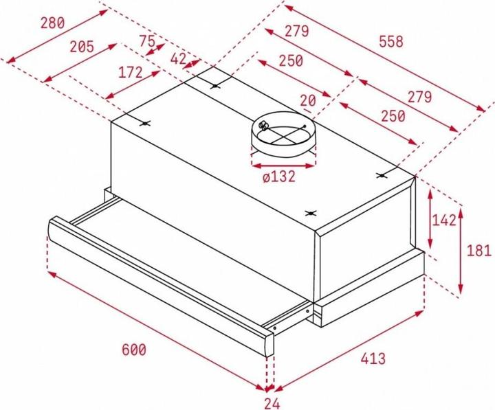 Image du produit Teka TL 6310 Sous-structure acier inoxydable ³/h E (Hotte à tiroir)
