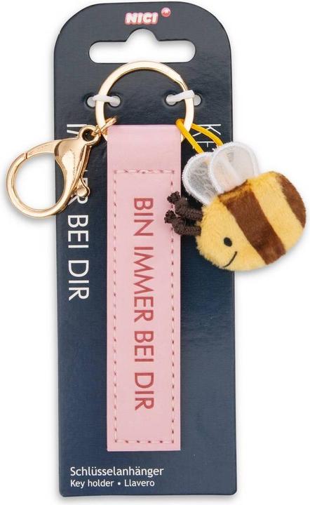 Actual product image Magni NICI Schlüsselanhänger Bin immer bei dir Kunstlederband mit Biene rosa 10cm