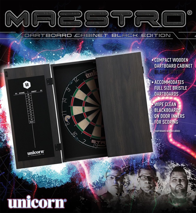 Produktbild Unicorn Maestro Black Dartboard Cabinet 1 Stck