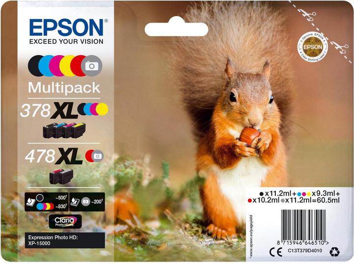 Immagine prodotto Epson 378XL/478XL Claria foto HD Multipack (M, C, R, Y, FC, GY)