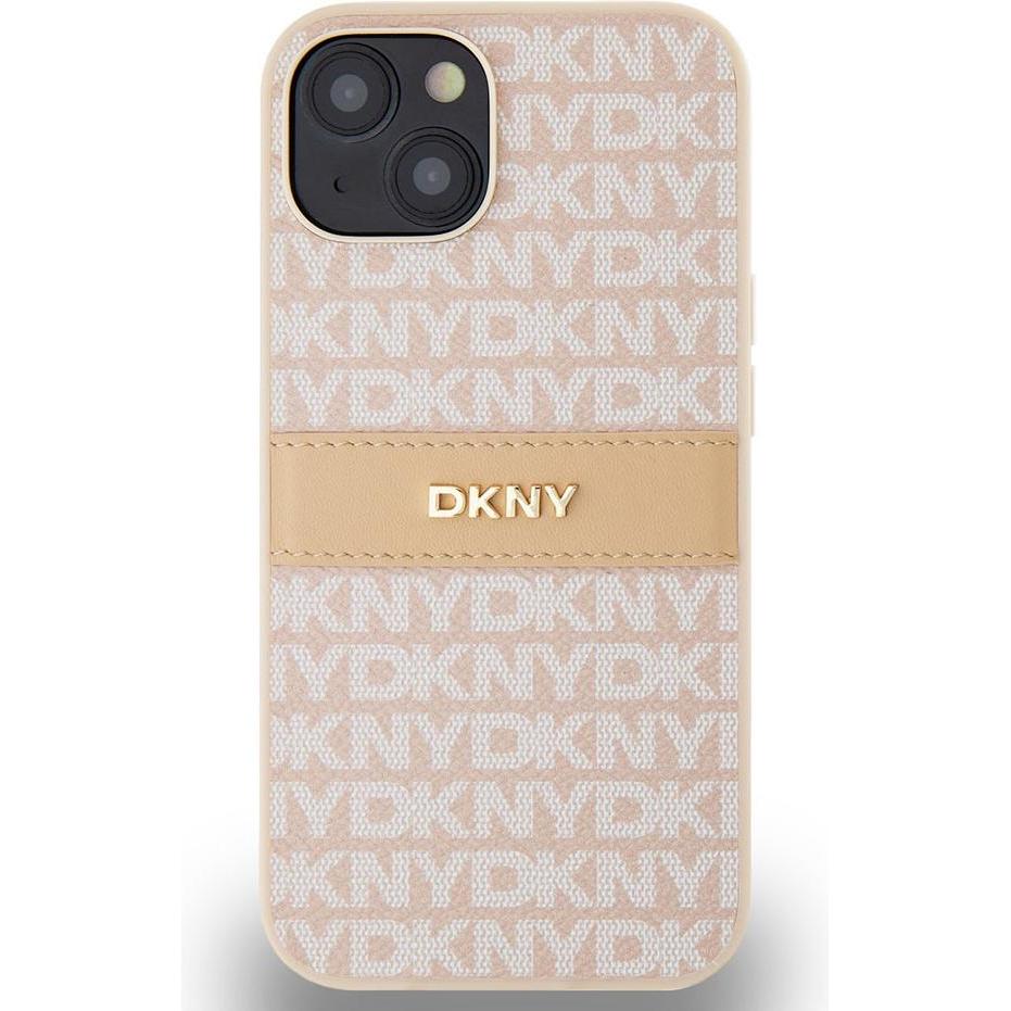Thumbnail - DKNY DKHCP14SPRTHSLP iPhone 14 / 15 / 13 6.1" różowy/pink hardcase Leather Mono Stripe & Metal Logo (Apple iPhone 14), S...