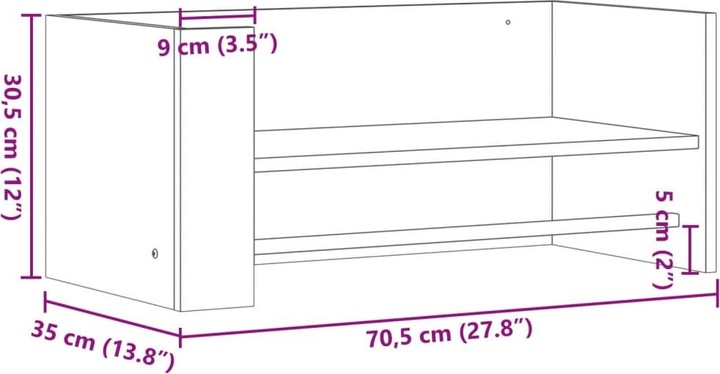 Immagine prodotto VidaXL Scaffale a muro (70,5 x 35 x 30,5 cm)