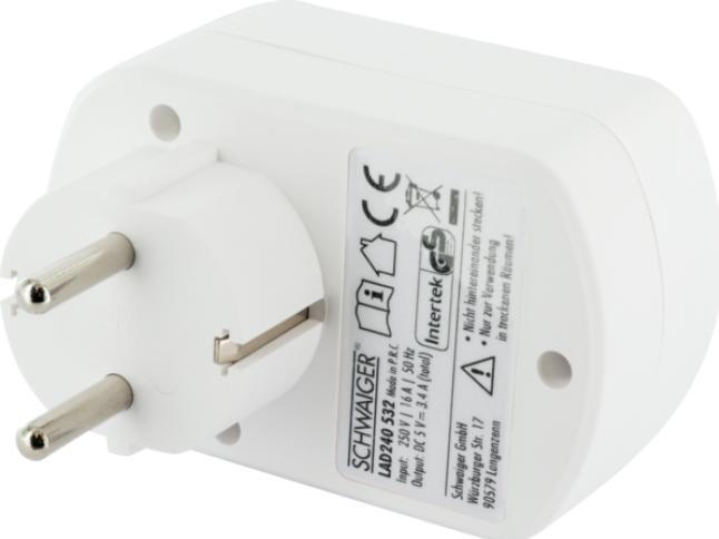 Actual product image Schwaiger USB charger (5 W, 1 portion)