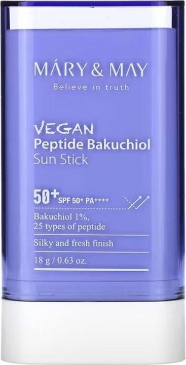 Produktbild Mary&May Mary & May Vegan Peptide Bakuchiol Sun Stick SPF50+ PA++++ 0.63 oz 18g Aging Control Bakuchiol 25 Ty (Sonnencreme Gesicht, SPF 50, 18 g)