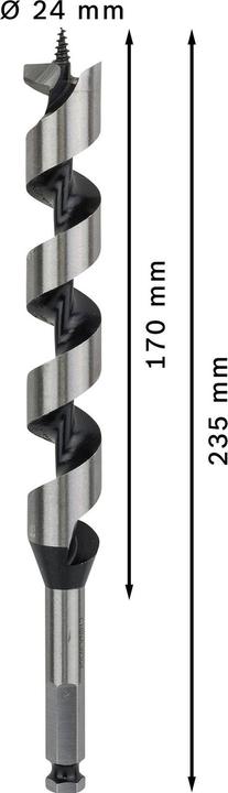 Produktbild Bosch Professional Zubehör PRO Wood Holzschlangenbohrer, 24 x 170 x 235 mm (11.1 mm)