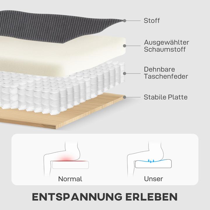 Image du produit Homcom Sofa mit Schlaffunktion Polyester, Stahl Dunkelgrau (Canapé d’angle)