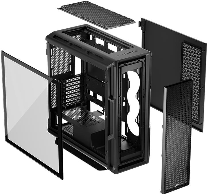 Actual product image Corsair Geh Midi 5000T (Tempered Glass) Black (E-ATX, Mini-ITX, ATX, mATX)