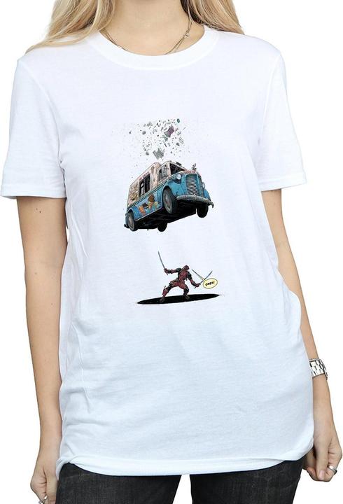 Actual product image Womens/Ladies Deadpool Ice Cream Cotton Boyfriend T-Shirt (3XL)