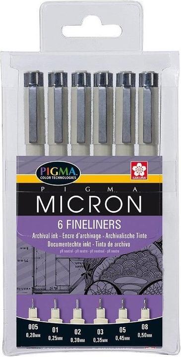 Produktbild Sakura Pigma Micron (Schwarz, 6 x)