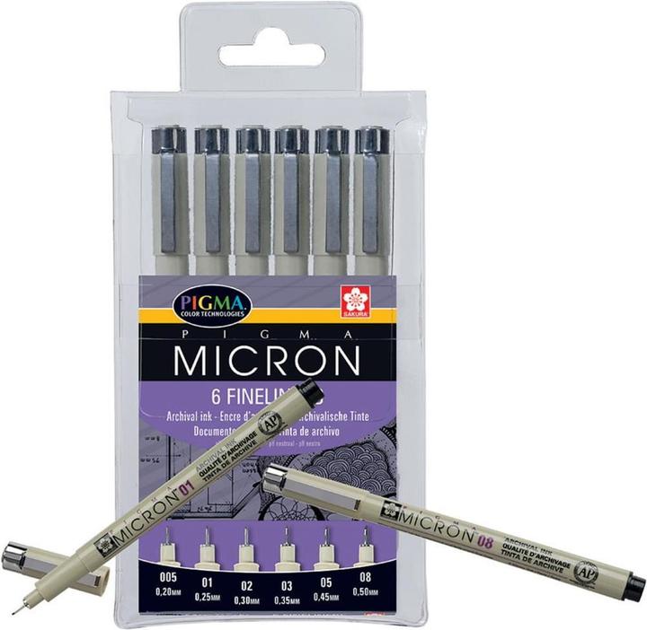 Produktbild Sakura Pigma Micron (Schwarz, 6 x)