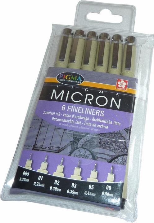 Produktbild Sakura Pigma Micron (Schwarz, 6 x)